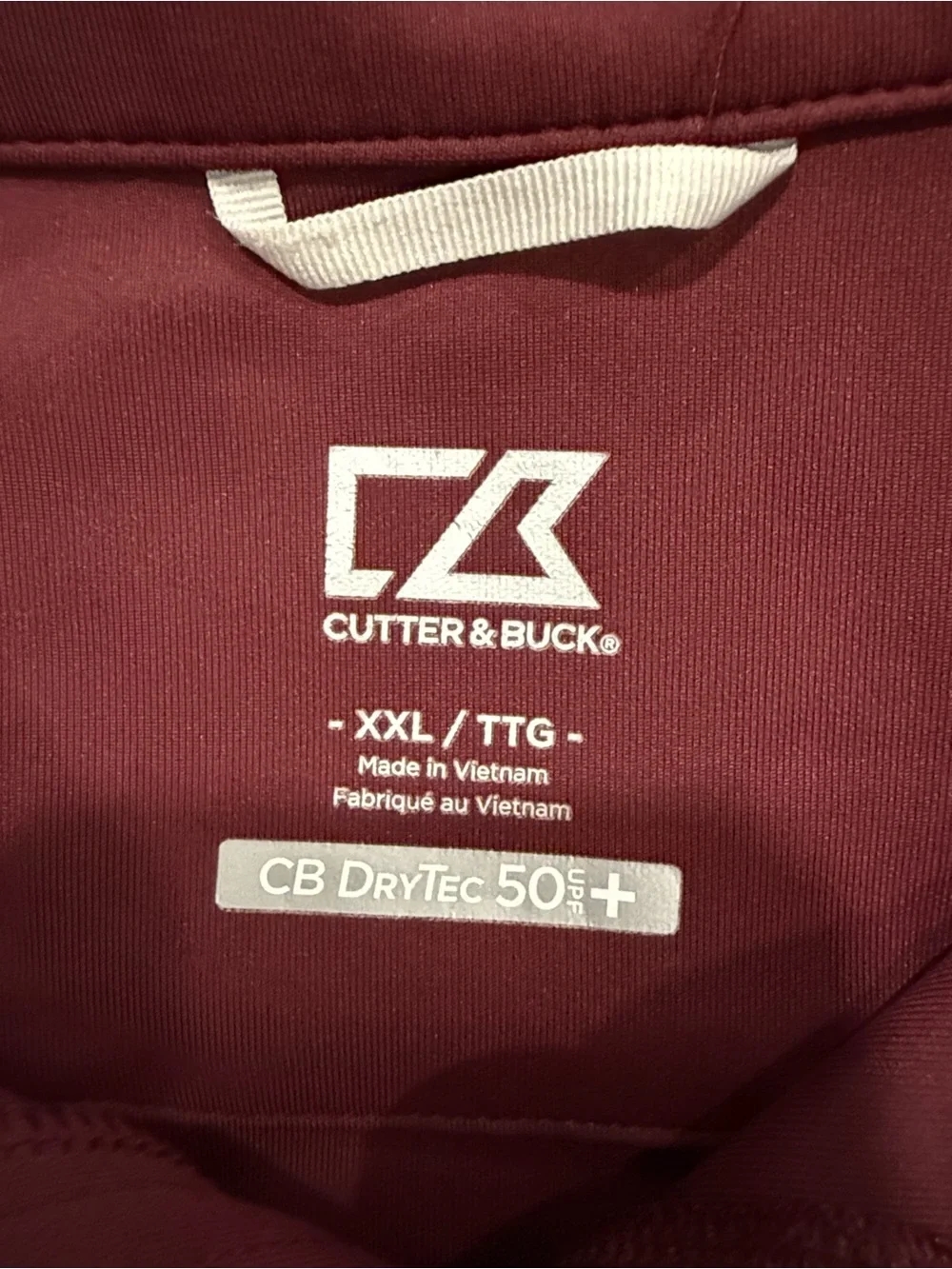 Cutter & Buck Traverse Washington Maroon Smooth Stretch 1/4-Zip Pullover Sz XXL